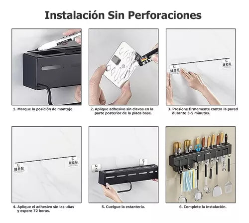 Organizador Utensilios Cocina Pared 60cm